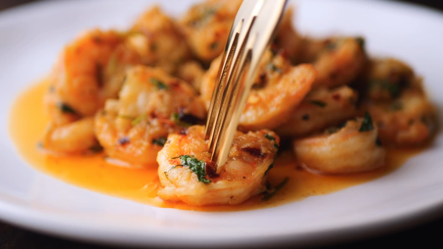 Spicy Garlic Shrimp in a plate