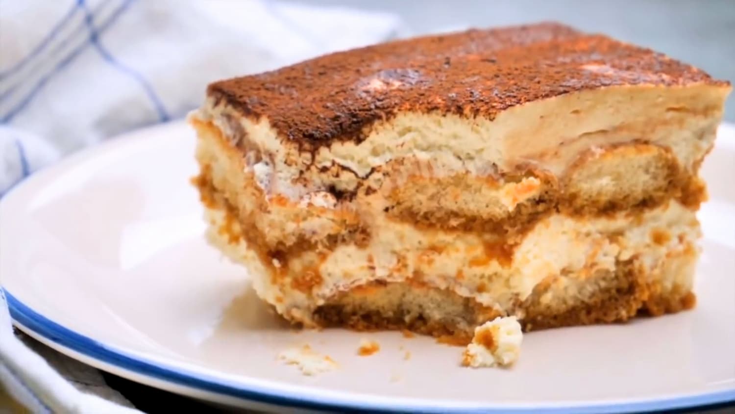 Best Homemade Tiramisu piece on a serving plate