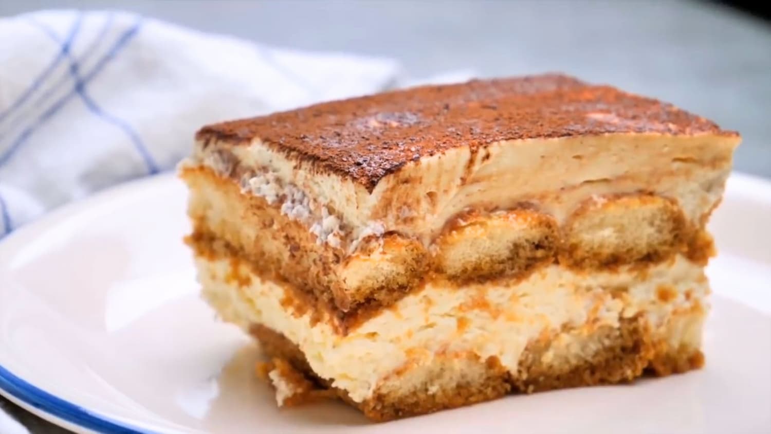 Best Homemade Tiramisu piece on a serving plate