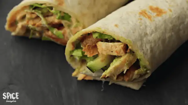 chicken wrap recipe on a serving plate