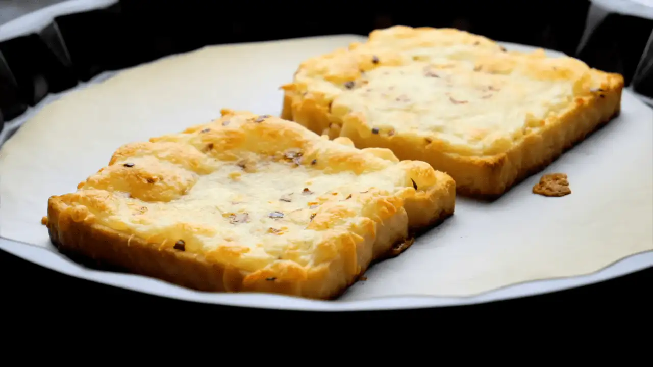 chili cheese toast recipe on a baking pan