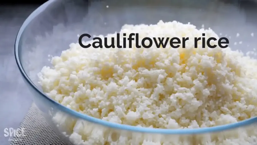 Cauliflower Fried Rice Ingredients Cauliflower rice in a bowl