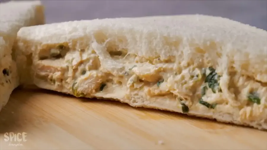 cream cheese chicken sandwich on a serving plate