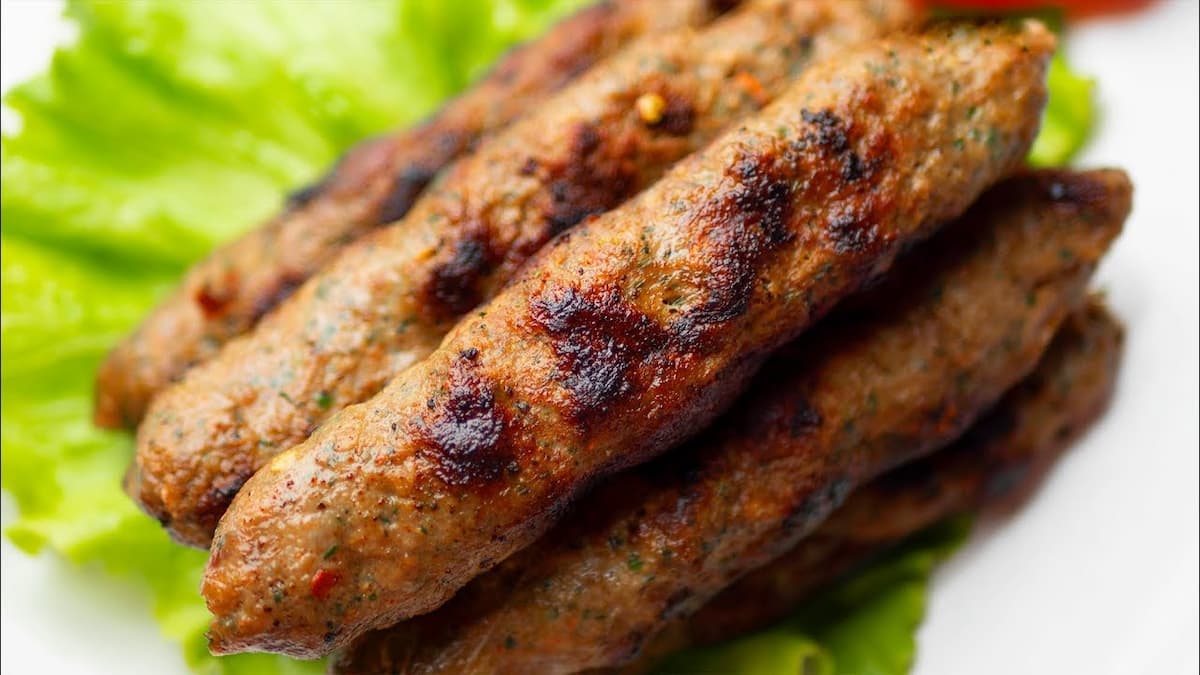 Homemade Seekh Kebab in a serving plate