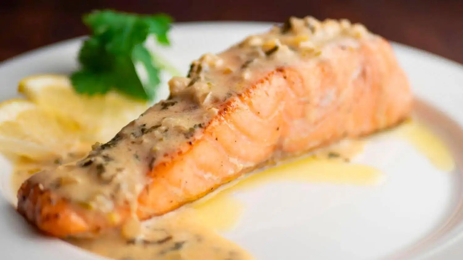 Pan-seared salmon with creamy lemon butter sauce