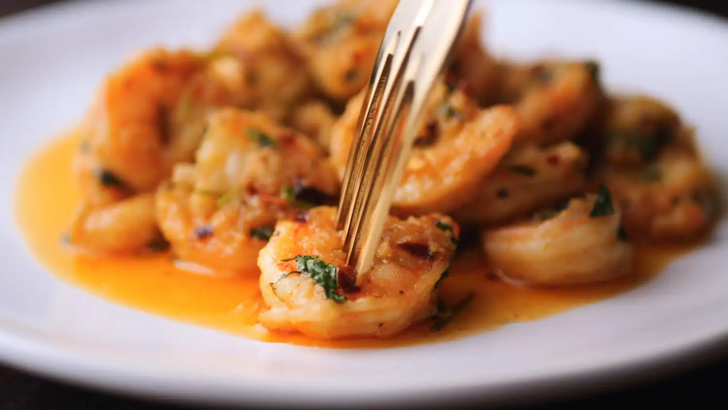 Spicy Garlic Shrimp in a plate