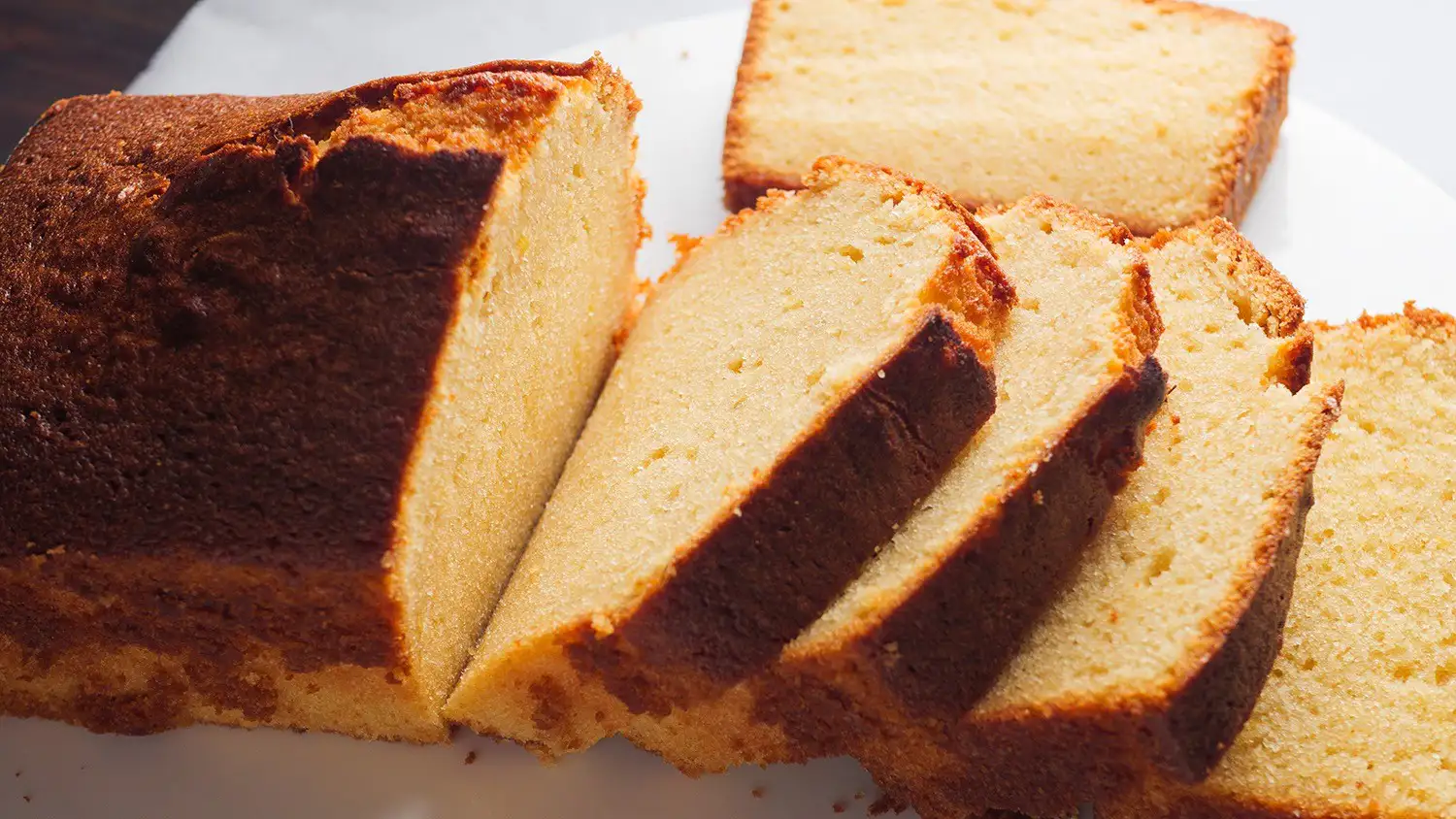 Easy Pound Cake Recipe on a serving dish