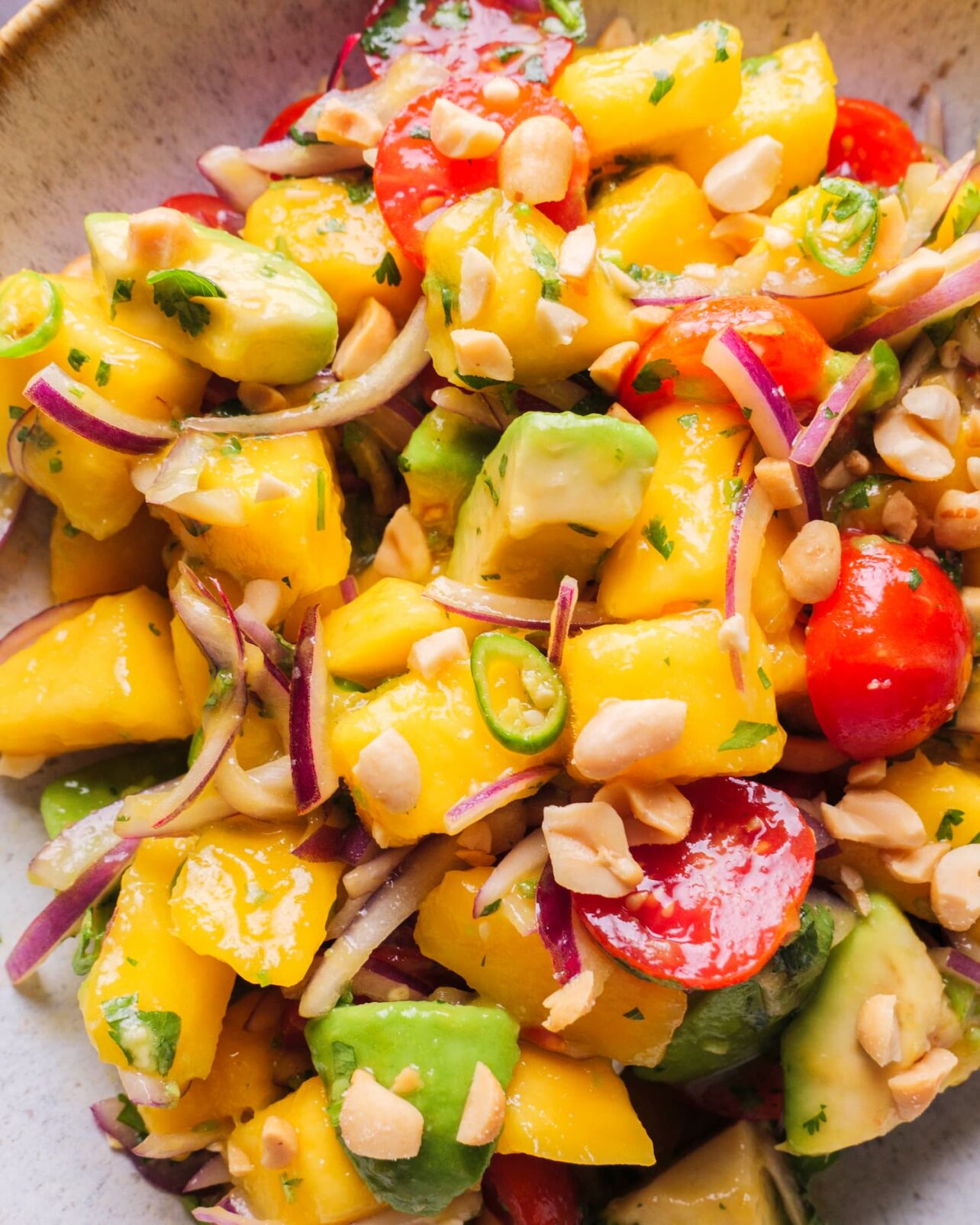 Mango Avocado Salad on a plate