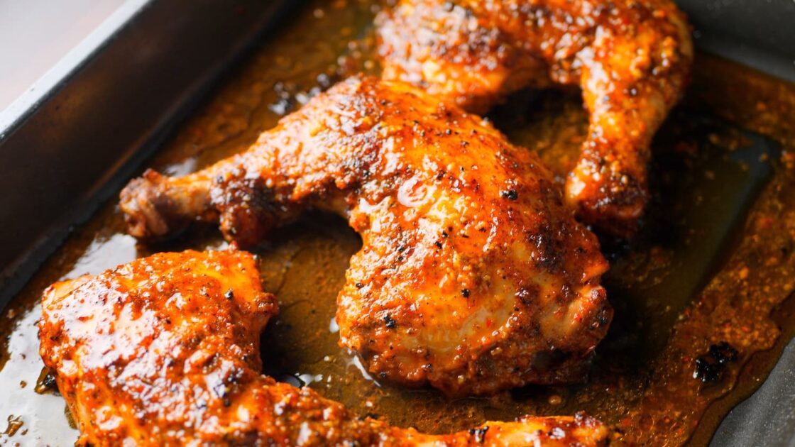 Peri Peri Chicken Pieces in a Baking Tray