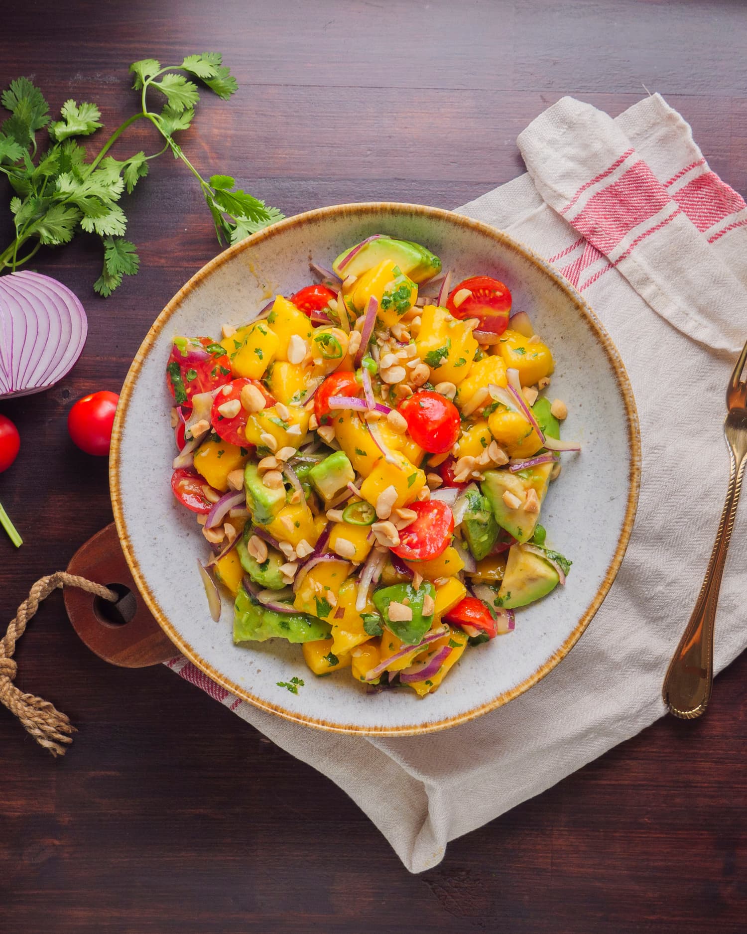 Mango Avocado Salad on a serving bowl