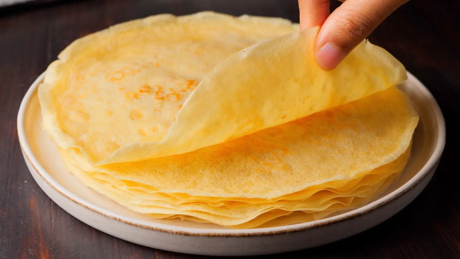 Homemade Crepes on a serving plate