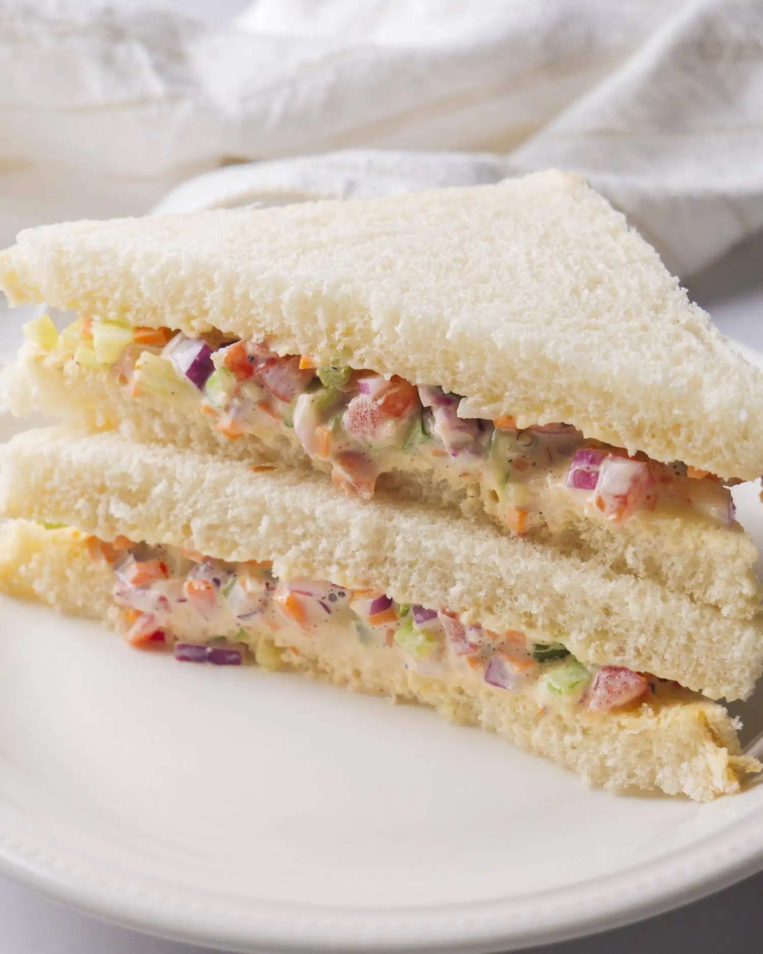 Vegetable Sandwich Recipe on a serving plate