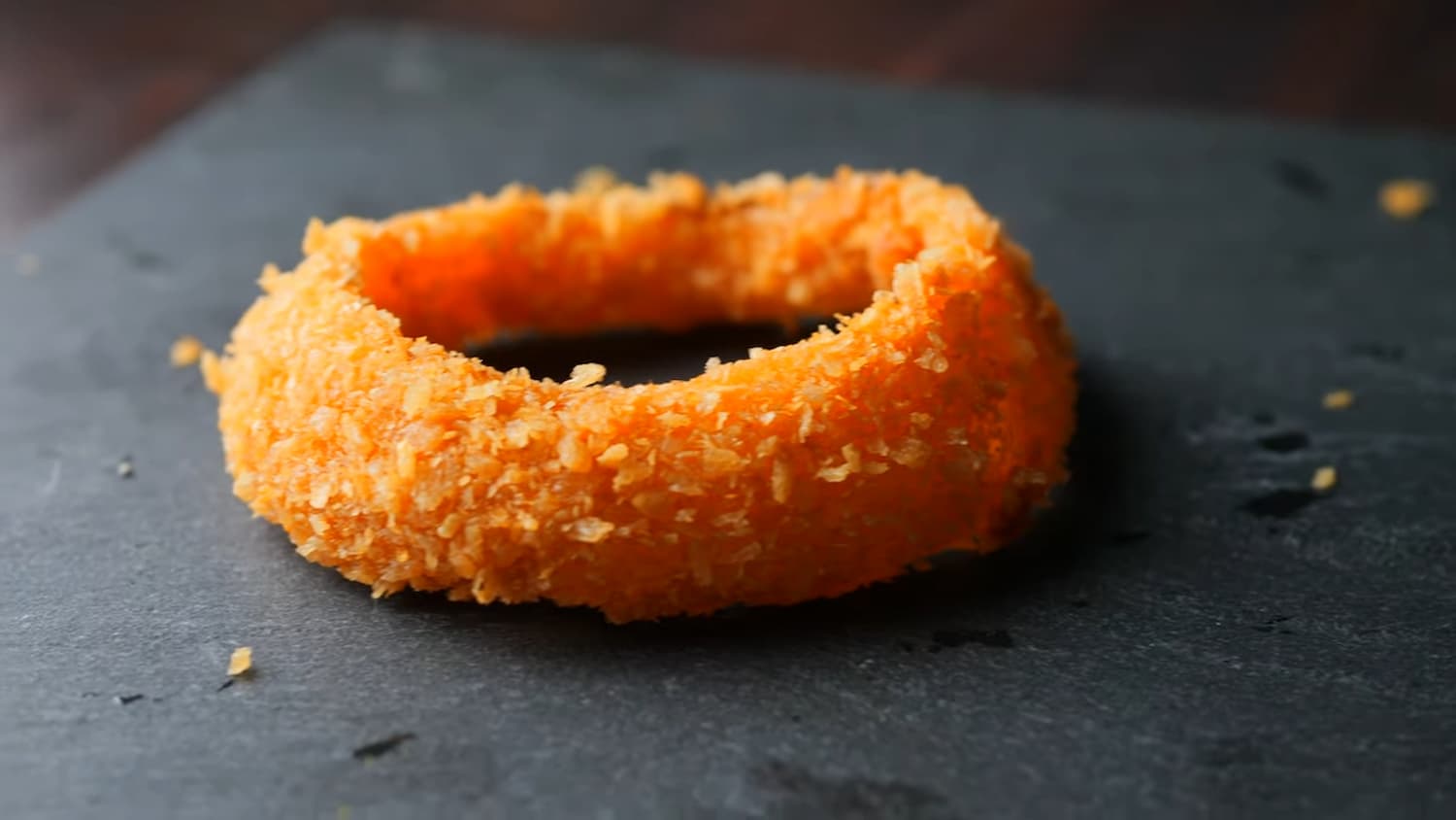 crispy onion ring on a serving plate