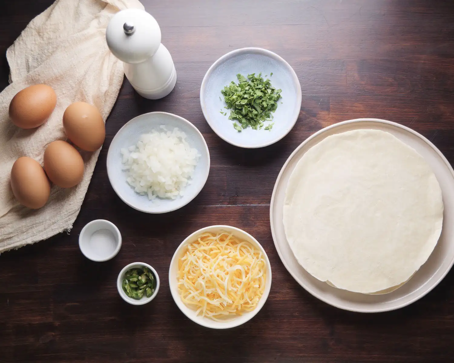 Cheese Paratha Ingredients on a surface