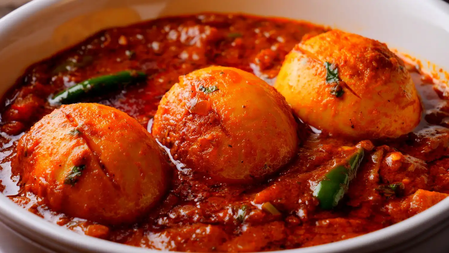 Egg Masala Curry in a pan