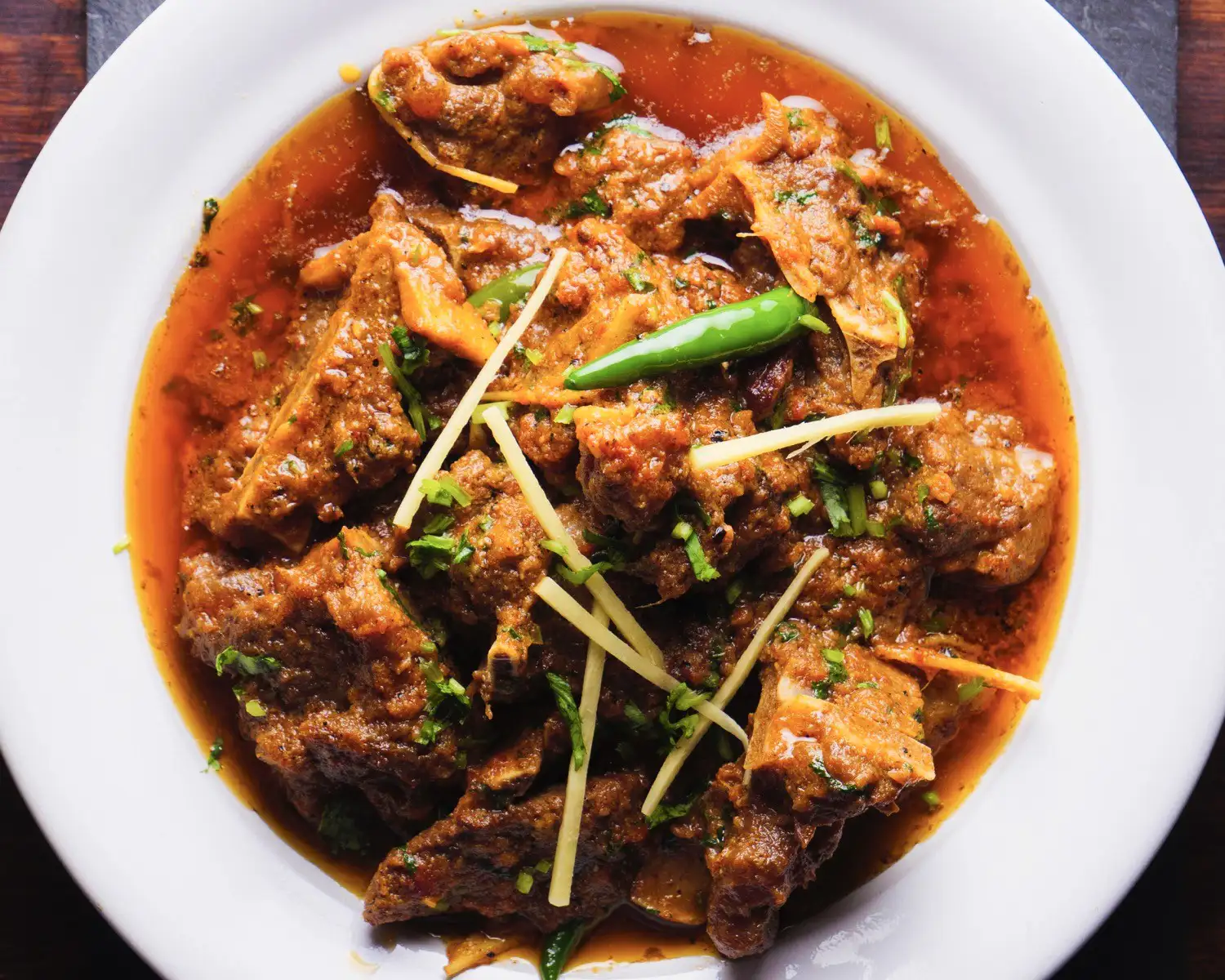 Lamb Karahi Recipe in a Serving plate