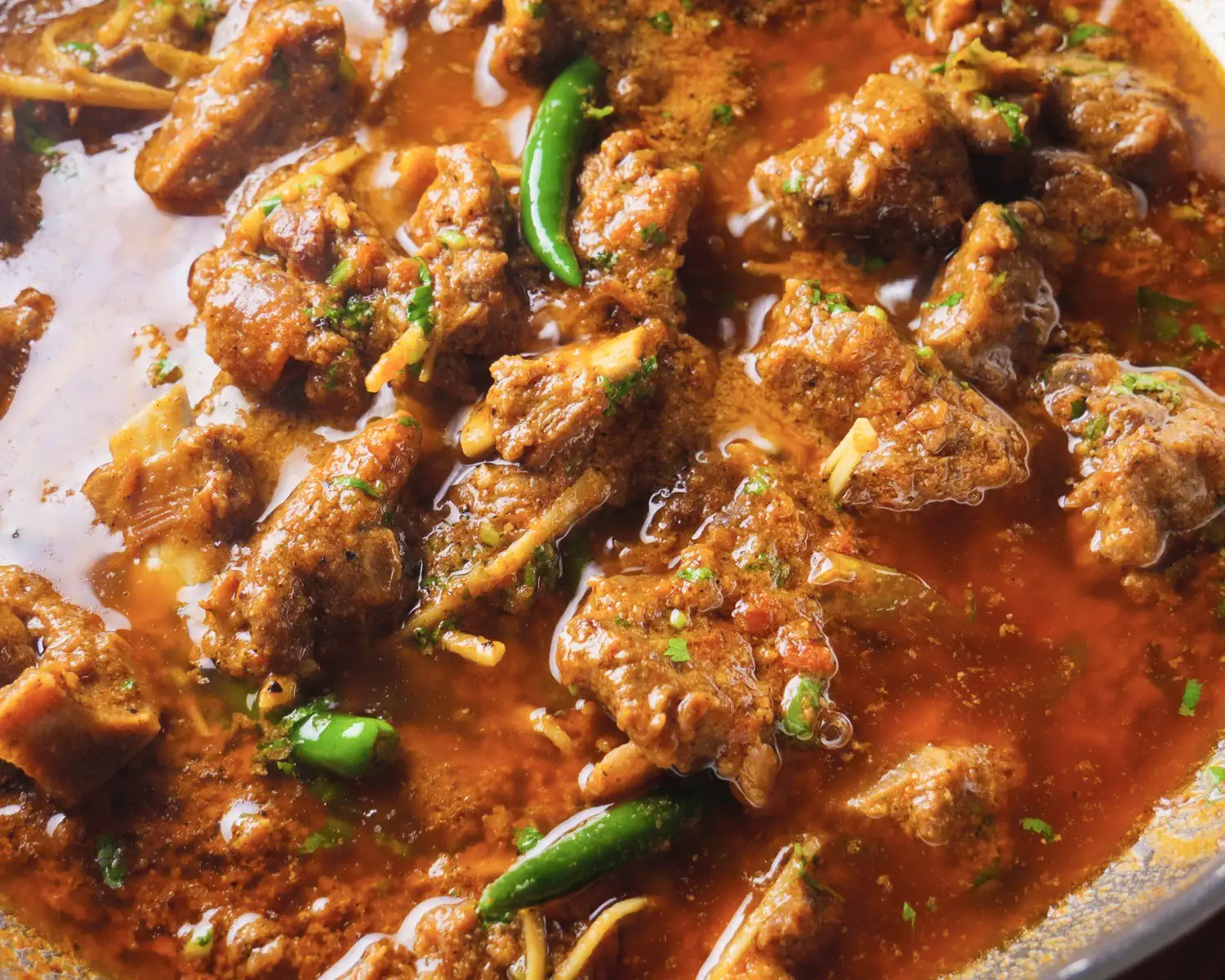 Lamb Karahi Recipe in a karahi pan