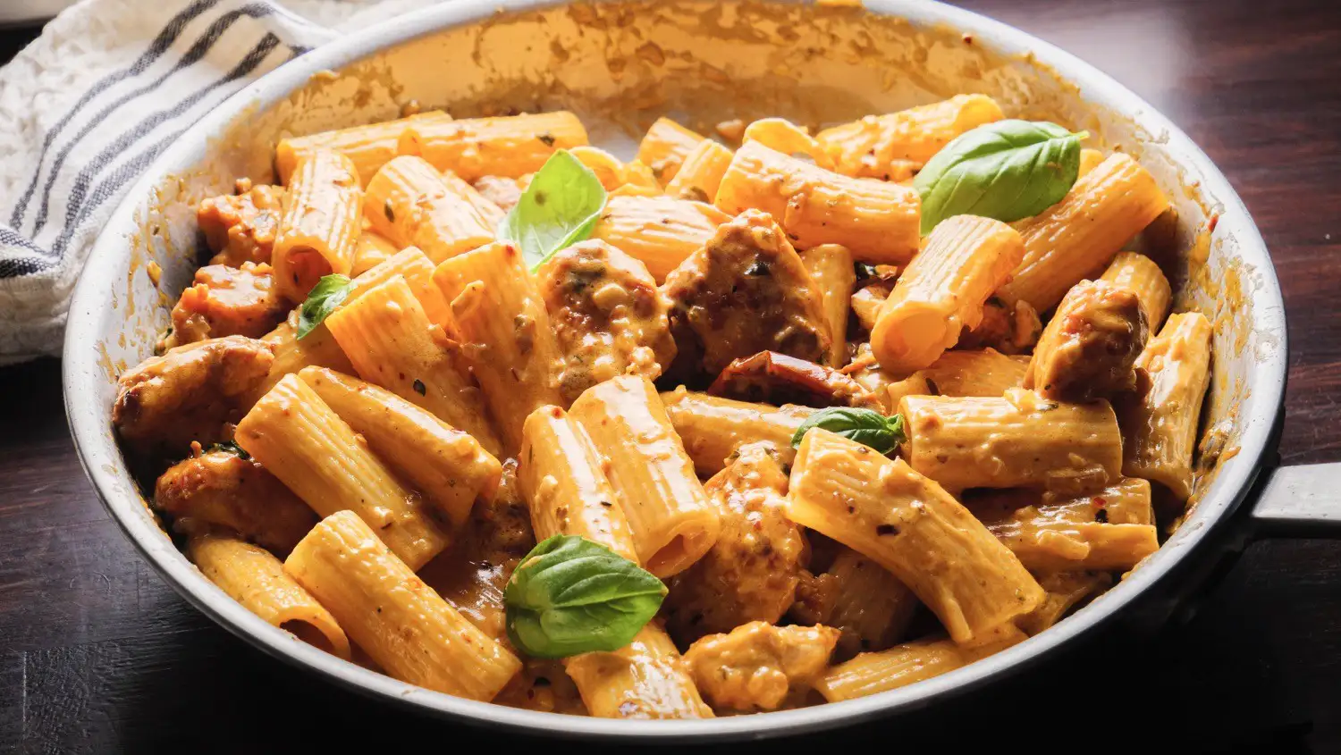 Marry Me Chicken Pasta in a serving plate