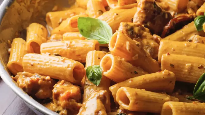 Marry Me Chicken Pasta in a serving plate