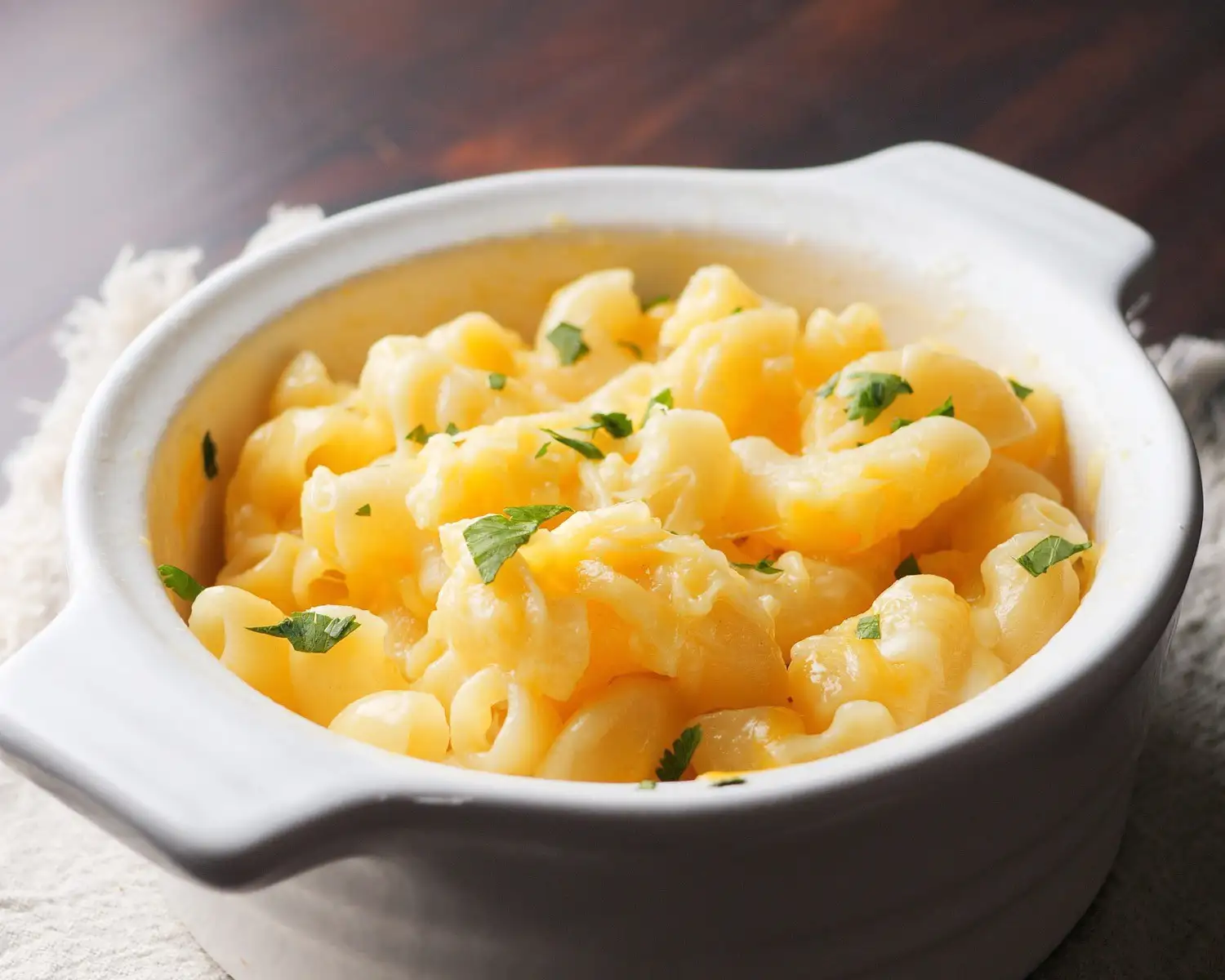 Microwave Mac and Cheese on a small bowl