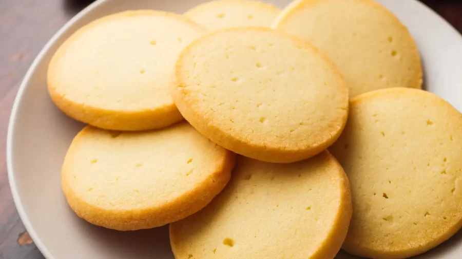 some butter cookies on a serving plate