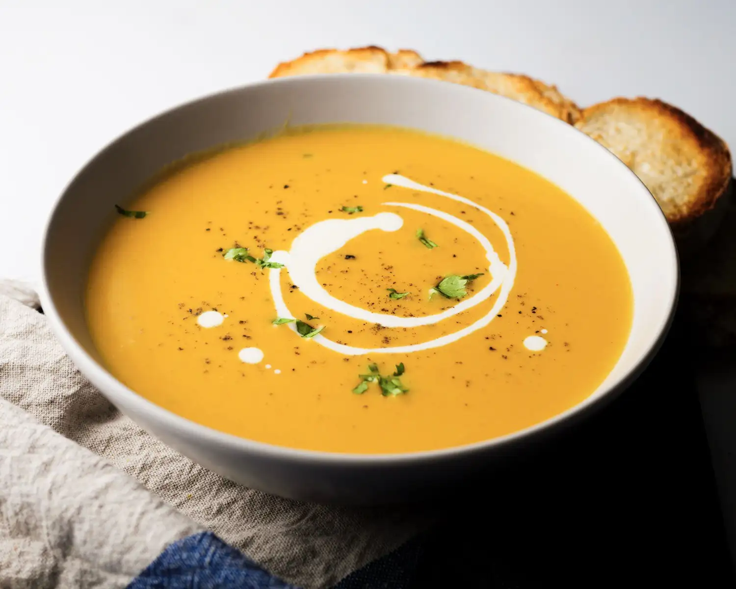 Pumpkin Soup Recipe in a soup bowl