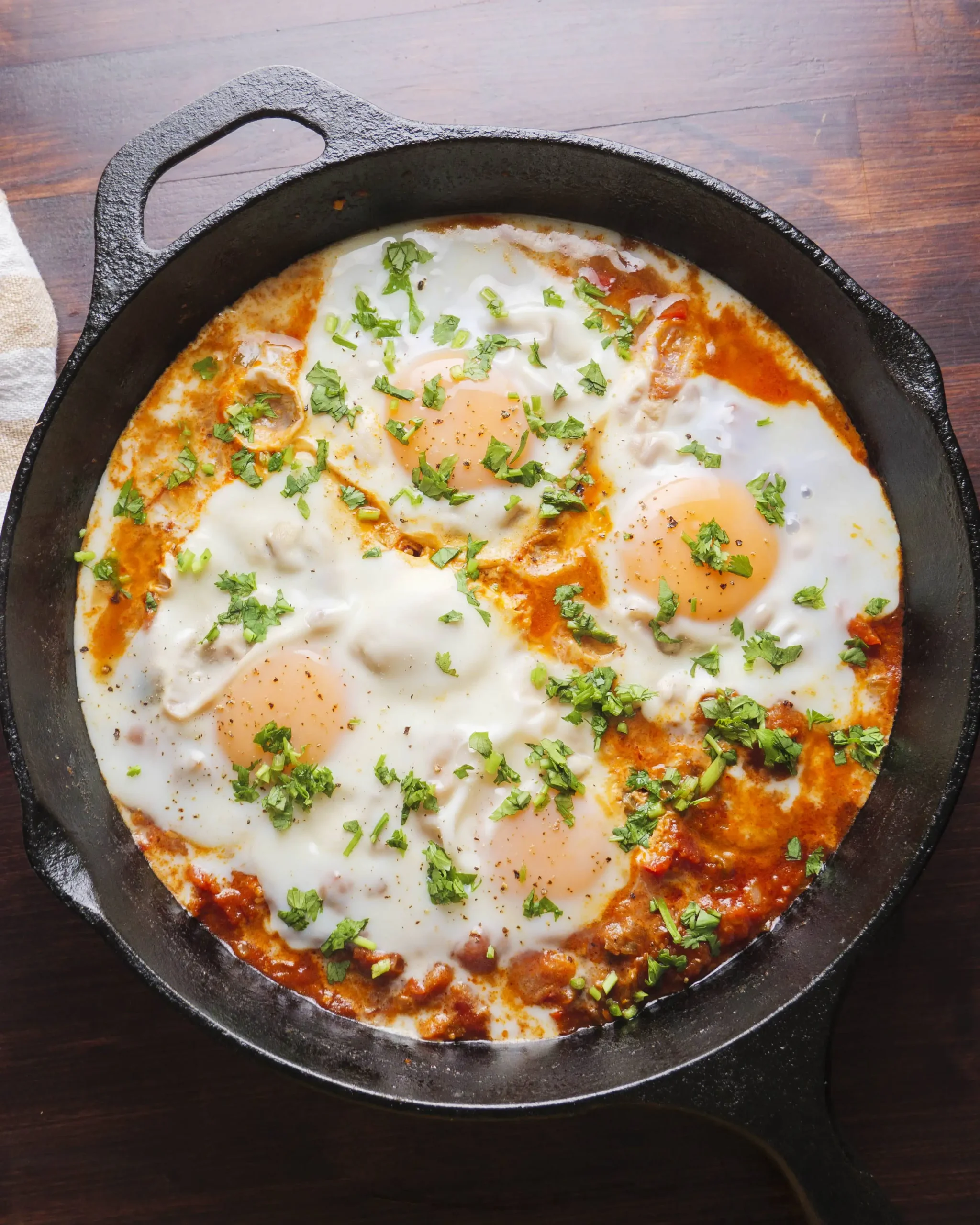 Shakshuka recipe on a pan