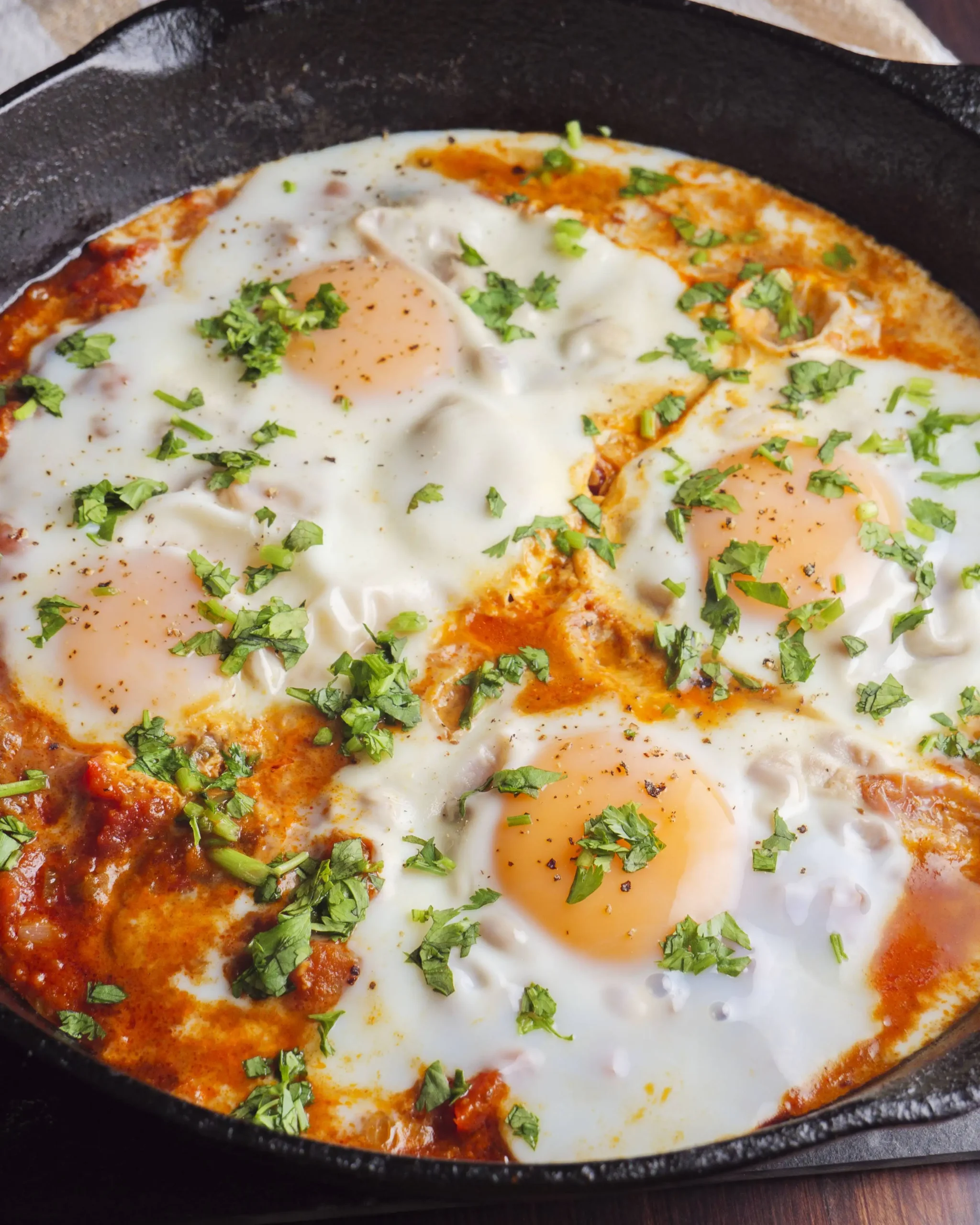 Shakshuka recipe on a pan