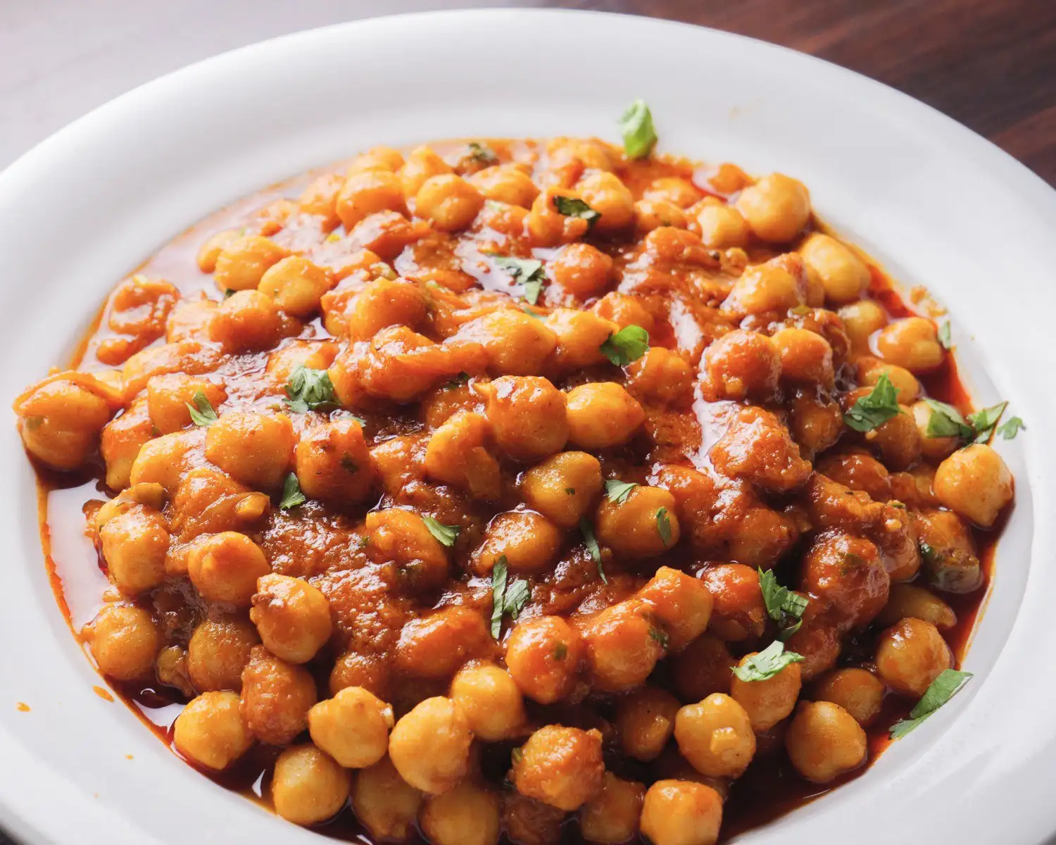 spicy chickpea curry recipe in a bowl