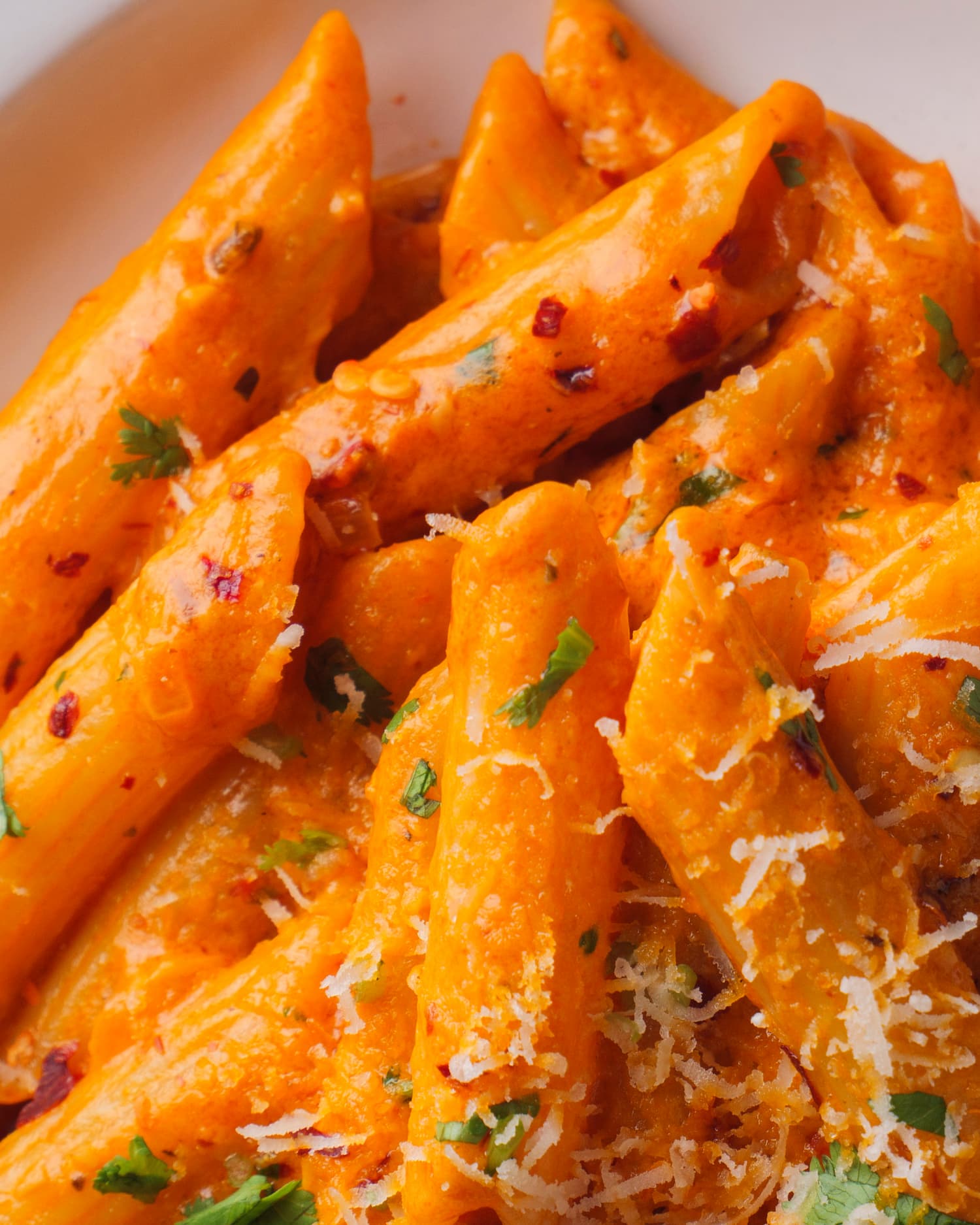 Spicy Pasta Recipe on a serving plate