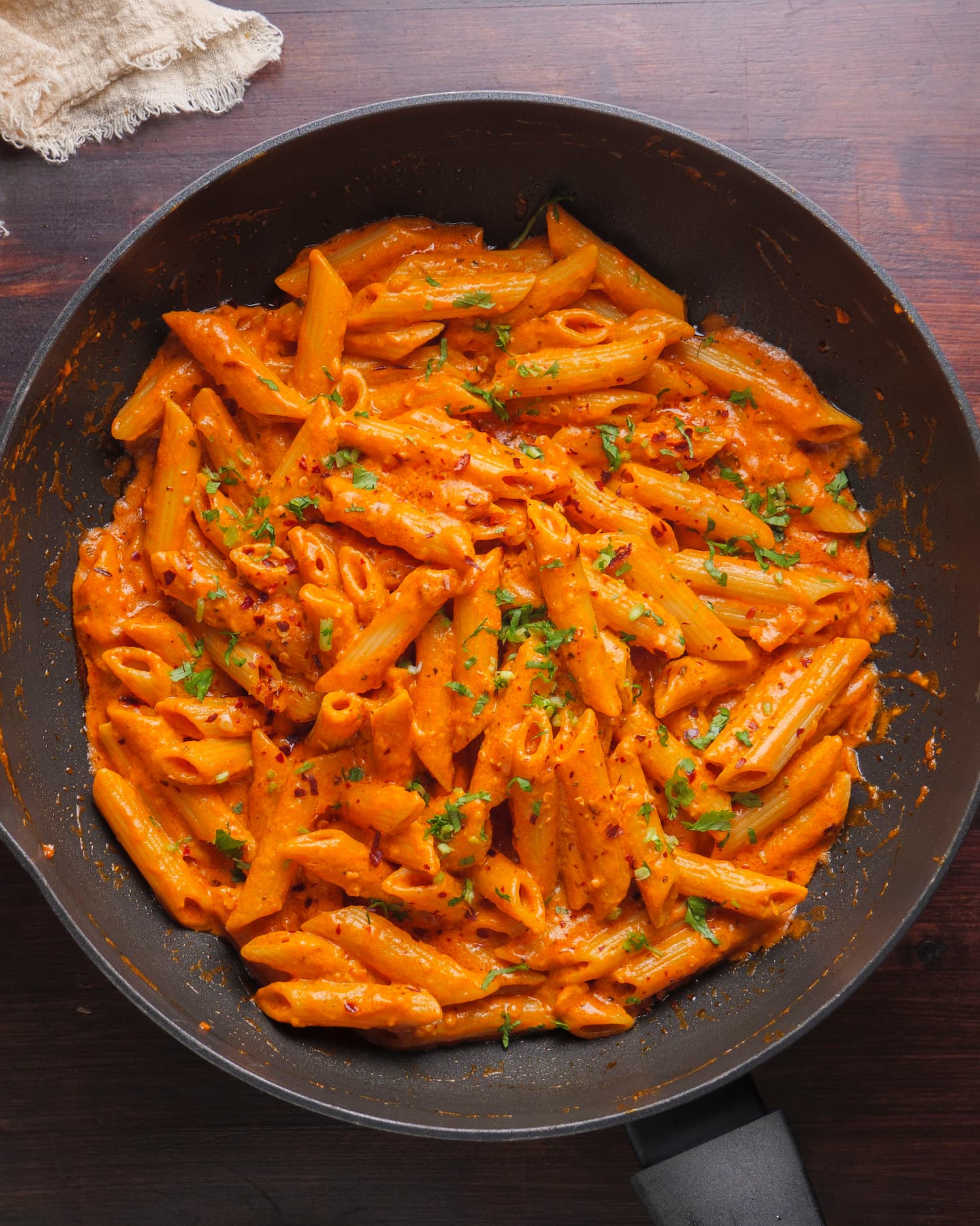 Spicy Pasta Recipe in a pan