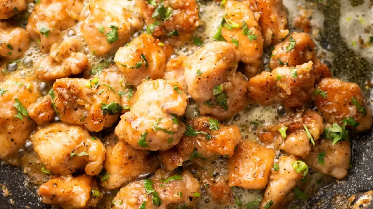 1 Pan Garlic Butter Chicken Recipe on a skillet