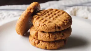 2 Ingredient Peanut Butter Cookies Recipe on a serving plate