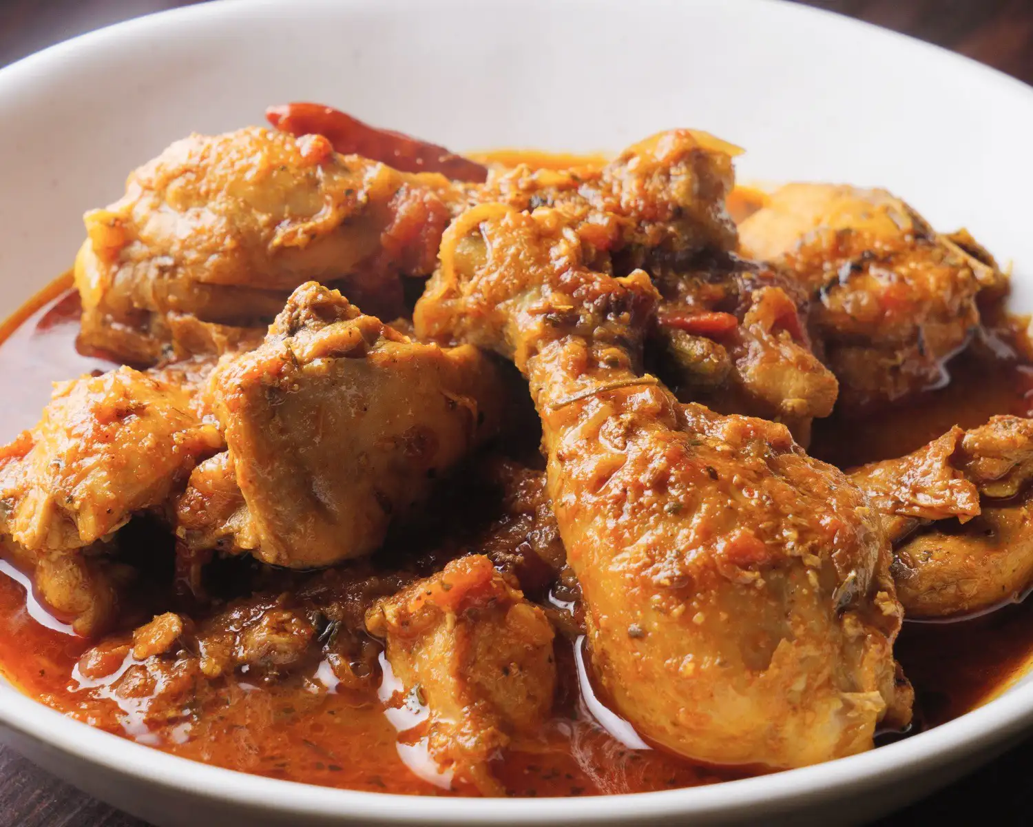 Chicken Curry Recipe on a serving bowl