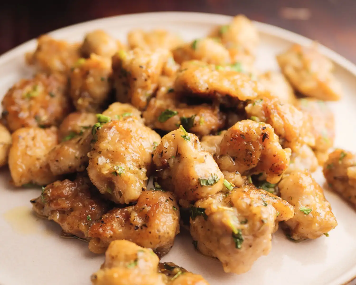 Garlic Butter Chicken Recipe on a serving plate