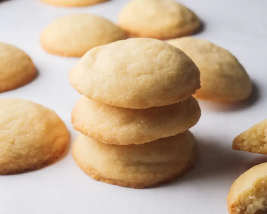 4 Ingredients Butter Cookies stake on a serving board