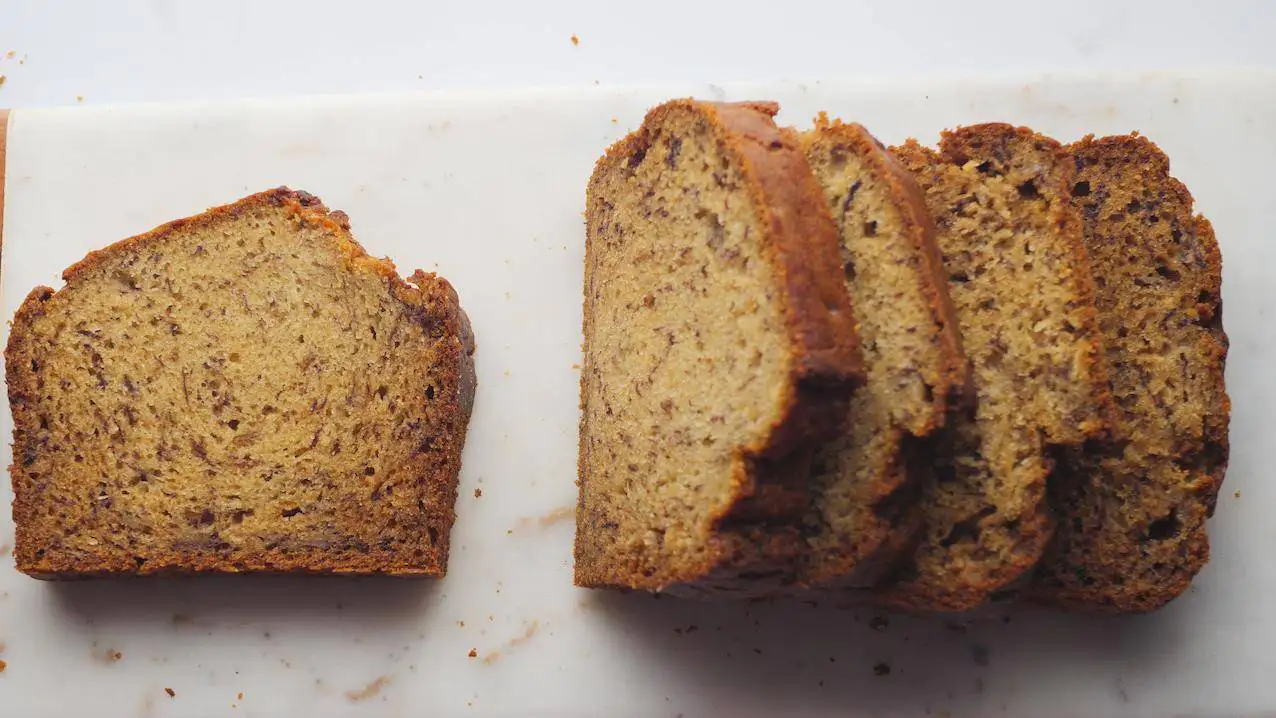 Easy Banana Bread pieces on a serving board