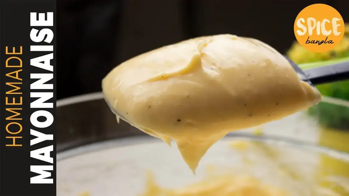 Homemade Mayonnaise Recipe in a spoon