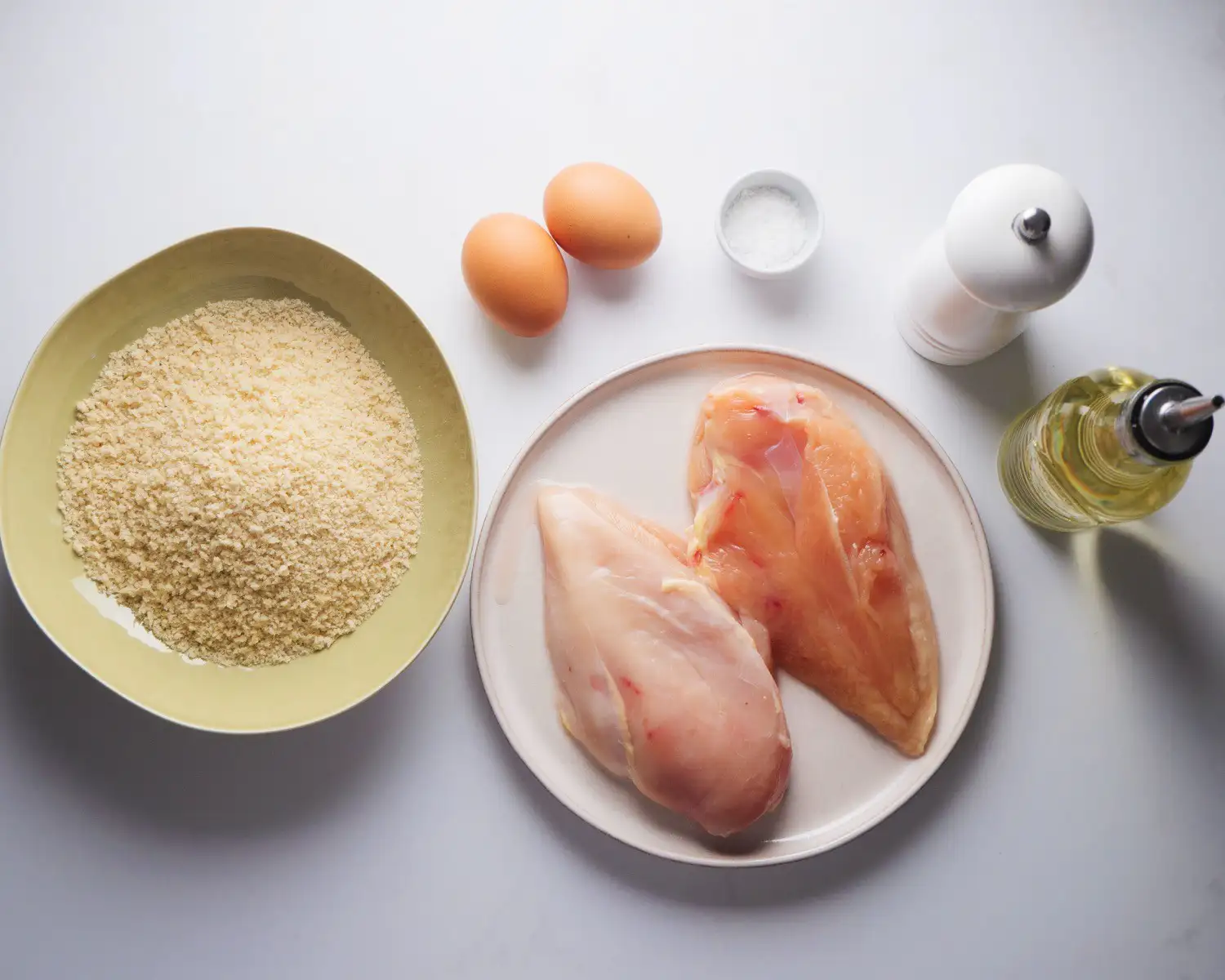 Japanese Chicken Katsu Curry Ingredients chicken, breadcrumbs are on the surface