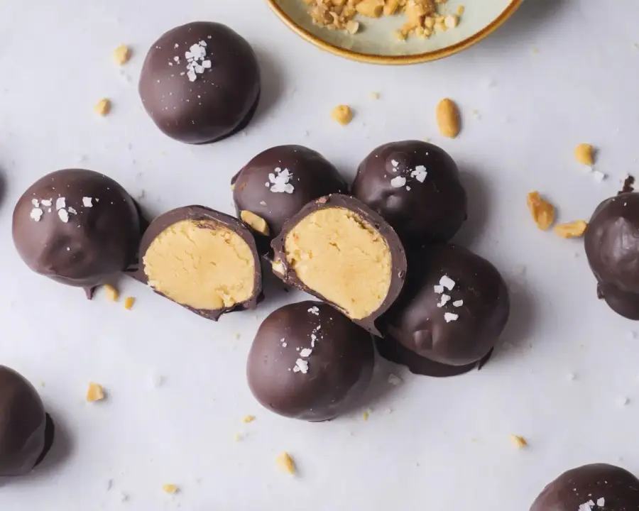 Peanut Butter Truffle Balls on a serving surface