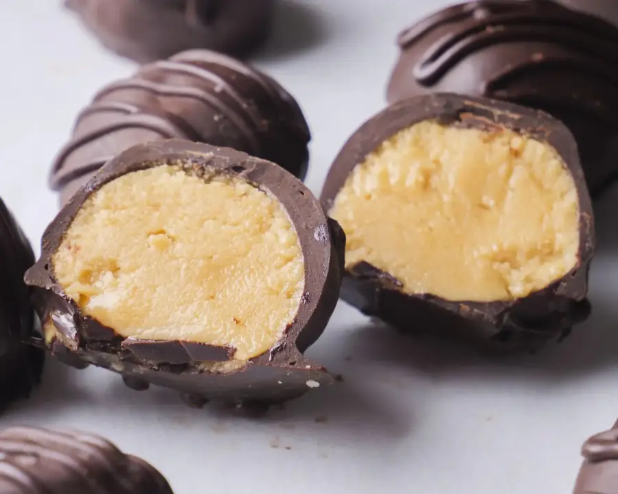 Peanut Butter Truffle Balls on a serving surface