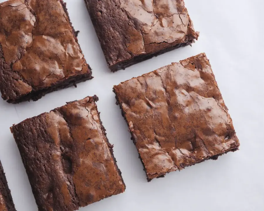 Small Batch Brownies Recipe on a serving place