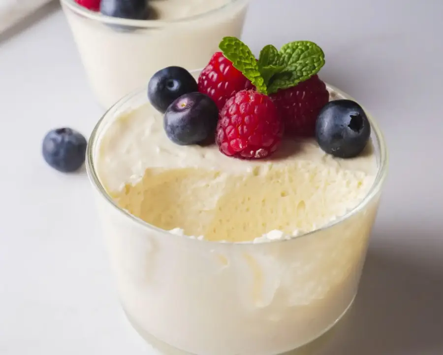 White Chocolate Mousse Recipe in serving glassware