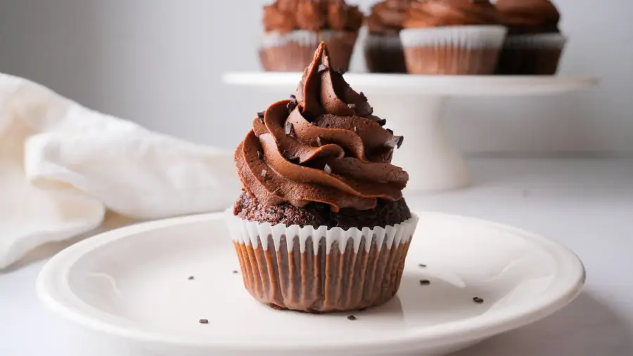 Chocolate Cupcake on a serving plate